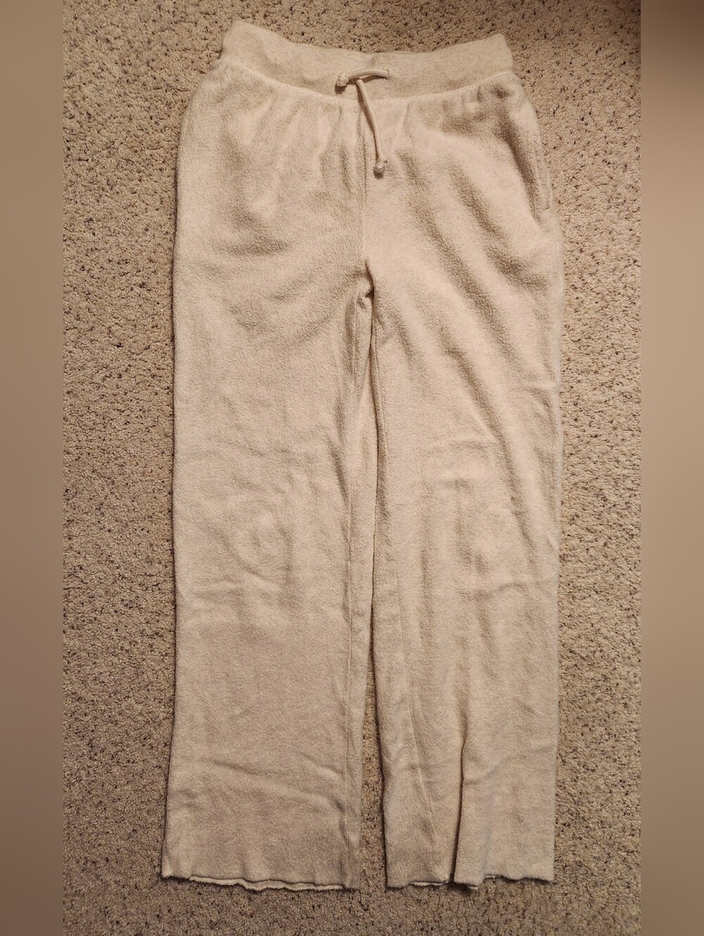American Eagle Women's Cozy Cream Knit Lounge Pants, Size XXS